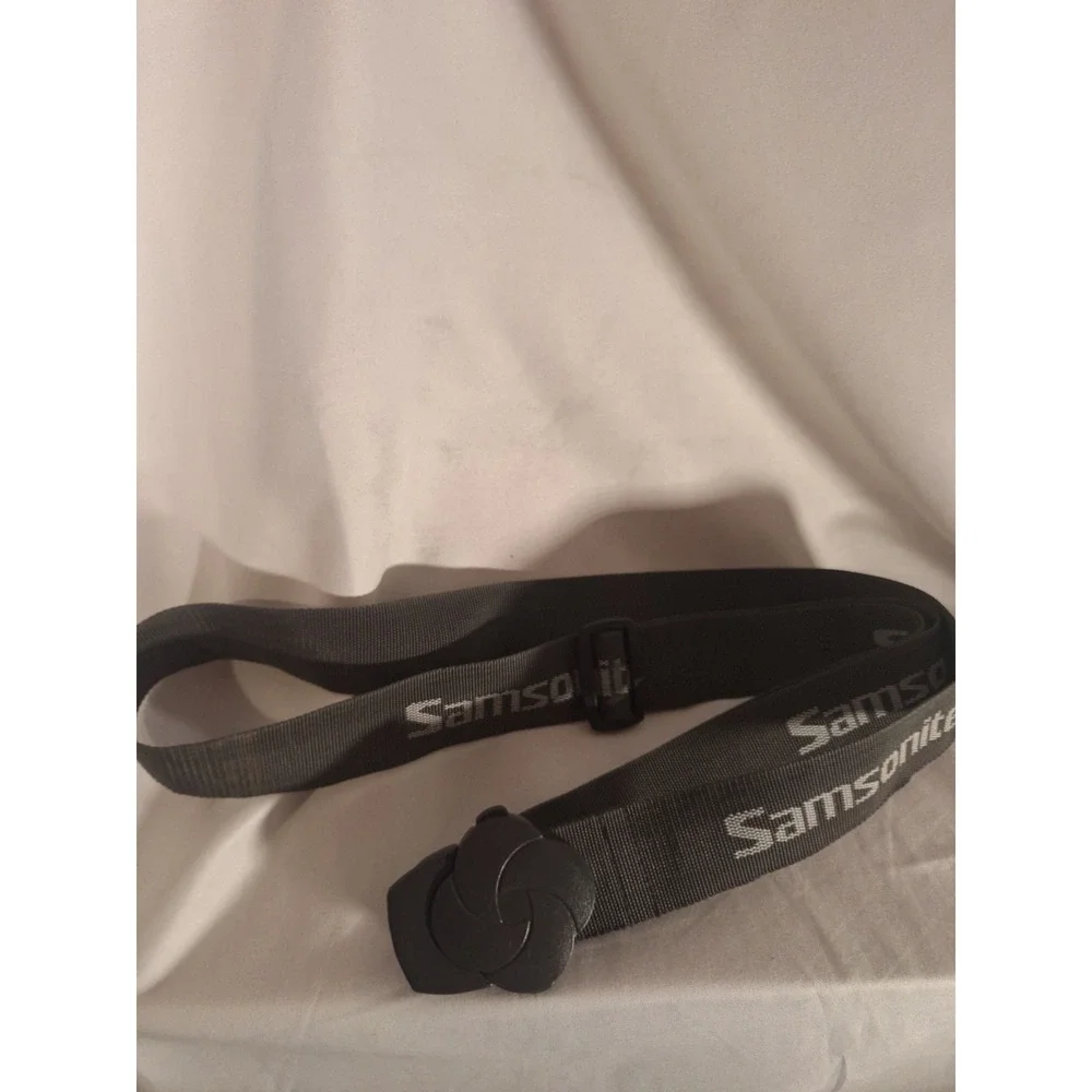 Samsonite Adjustable Luggage Strap Black‎ Logo Print Heavy Duty Suitcase Belt